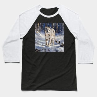 Snow Leopard Study Baseball T-Shirt